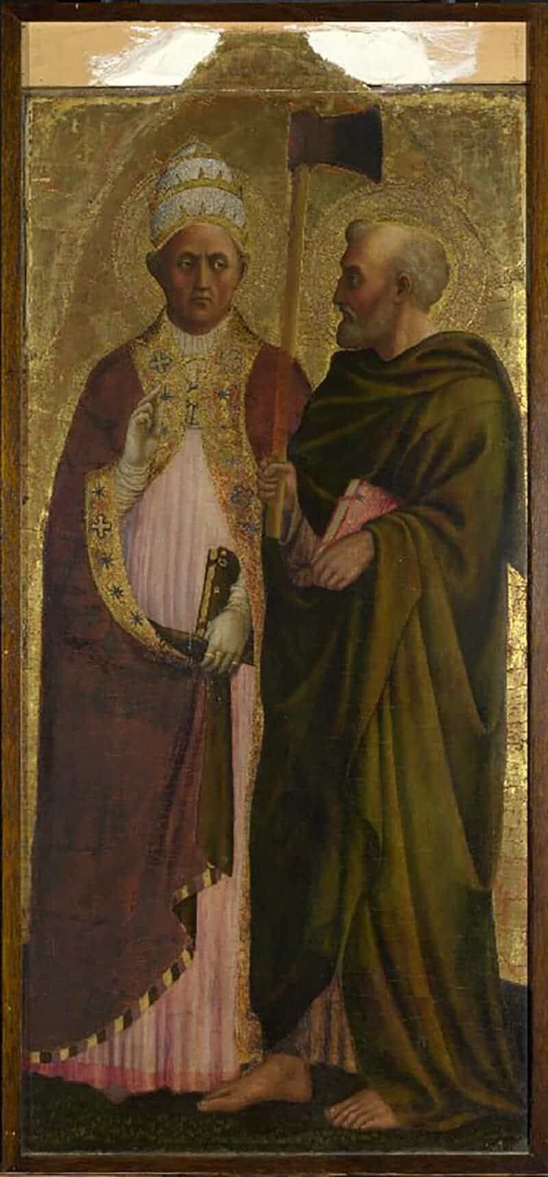 A Pope (Saint Gregory?) and Saint Matthias, about 1428-9, Masolino
